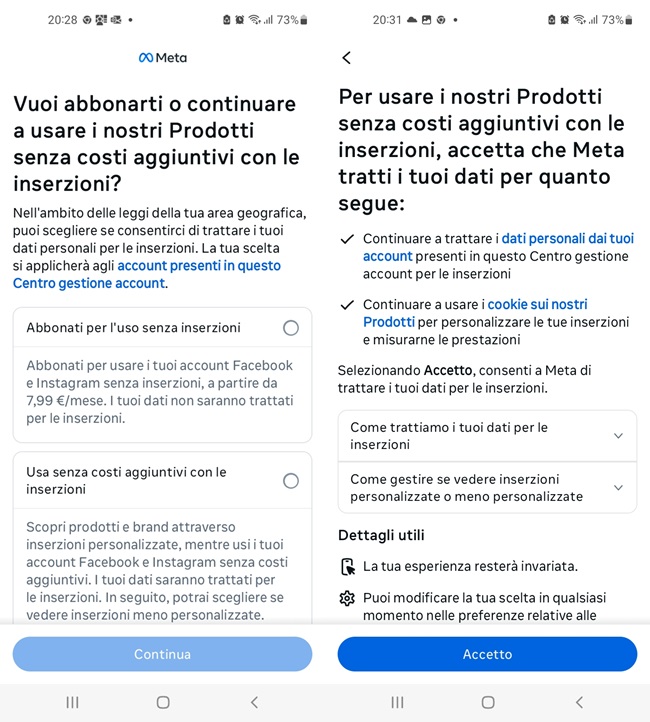 Facebook richiesta pagamento